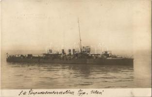 1918 SMS Ulan, Osztrák-Magyar Monarchia Huszár-osztályú rombolója / K.u.K. Kriegsmarine Zerstörer SMS Ulan / Austro-Hungarian Navy Huszár-class destroyer SMS Ulan. photo + S.M.S. PELIKAN