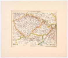 cca 1900 Cseh-Morvaország és Szilézia térképe, Pallas Nagy Lexikona, Bp., Posner, paszpartuban, 23x28 cm