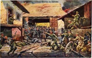 Unsere Braven in Serbien / WWI Austro-Hungarian K.u.K. military, soldiers fight in Serbia