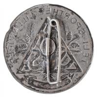 ~1930. "Téli Sporthét Lillafüred - MSSZ (Magyar Sí Szövetség)" ezüstözött Br lemezjelvény ...