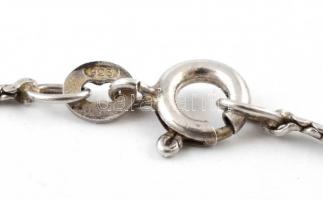 Ezüst(Ag) gyöngyös nyaklánc, jelzett, h: 80 cm, bruttó: 8,2 g