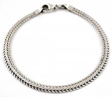 Ezüst(Ag) fonott kígyó karkötő, jelzett, h: 18,5 cm, nettó: 5,5 g