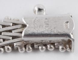 Ezüst(Ag) masszív fonott karkötő, jelzett, h: 19 cm, nettó: 13,7 g