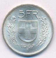 Svájc 1967B 5Fr Ag T:1- patina Switzerland 1967B 5 Francs Ag C:AU patina Krause KM#40