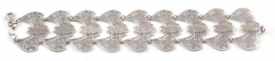 Ezüst(Ag) denevérmintás áttört karkötő, jelzett, h: 19,5 cm, nettó: 15 g