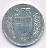 Svájc 1951B 5Fr Ag T:2  Switzerland 1951B 5 Francs Ag C:XF Krause KM#40