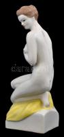 Hollóházi porcelán akt, kézzel festett, jelzett, hibátlan, m: 28,5 cm