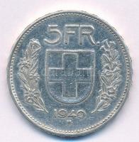 Svájc 1940B 5Fr Ag T:2  Switzerland 1940B 5 Francs Ag C:XF Krause KM#40