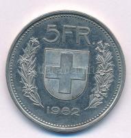 Svájc 1982. 5Fr Cu-Ni T:1 (PP) ujjlenyomat Switzerland 1982. 5 Francs Cu-Ni C:UNC (PP) fingerprints Krause KM#40a.2