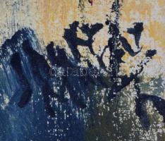 Azonosítatlan jelzéssel: Alakok. Olaj, vászon. 43x11 cm Keretben