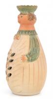 Kiss Roóz Ilona (1920-2010): Hasas figura. Mázas kerámia szobor, jelzett, hibátlan. m: 26 cm