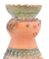 Kiss Roóz Ilona (1920-2010): Hasas figura. Mázas kerámia szobor, jelzett, hibátlan. m: 26 cm