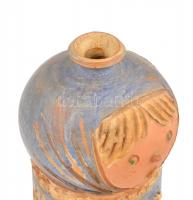 Kiss Roóz Ilona (1920-2010): Nagy méretű női figura. Mázas kerámia szobor, jelzett, hibátlan. m: 30 ...