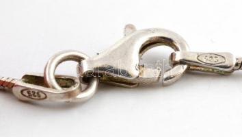 Ezüst(Ag) golyókkal díszített kígyó nyaklánc, jelzett, h: 45 cm, nettó: 4,8 g