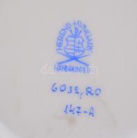 Herendi Rotschild mintás bonbonniere. Kézzel festett, jelzett, hibátlan. d: 9,5 cm