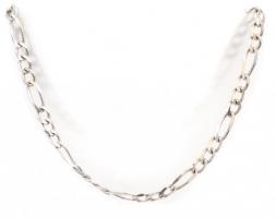 Ezüst(Ag) nagy szemű figaro nyaklánc, jelzett, h: 45 cm, nettó: 18,5 g