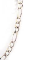 Ezüst(Ag) nagy szemű figaro nyaklánc, jelzett, h: 45 cm, nettó: 18,5 g