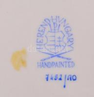 Herendi Rotschild mintás áttört kínáló tál. Kézzel festett, jelzett, hibátlan. 24x19 cm