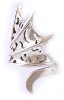 Ezüst(Ag) sárkányszárnyas áttört gyűrű, jelzett, méret: 52, nettó: 7,4 g