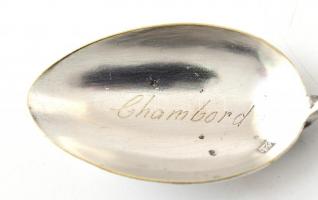 Ezüst(Ag) koronás-sárkányos díszkanál, "Chambord" felirattal, jelzett, h: 11,2 cm, nettó: ...
