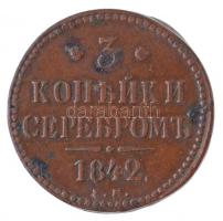 Orosz Birodalom 1842EM 3k Cu Jekatyerinburg (27,49g) T:2,2- kis ph., fo. / Russian Empire 1842EM 3 K...