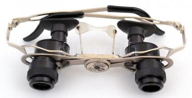 Ékszerész nagyító szemüveg, tokban