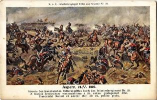 K.u.K. Infanterieregiment Edler von Pokorny Nr. 25. Aspern 21. V. 1809. Abwehr des französischen Reiterangriffes durch das Infanterieregiment Nr. 25. / A francia lovasroham visszautasítása a 25. számú gyalogezred által / Austro-Hungarian K.u.K. military, repel of a French cavalry attack by the 25th Infantry Regiment (fl)