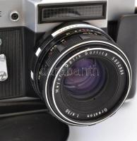 Vegyes fényképező tétel: Zenit-E SLR váz javításra szoruló zárszerkezettel, Meyer-Optik Görlitz Ores...