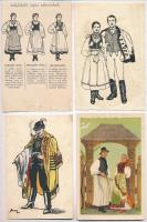 8 db RÉGI motívum képeslap: magyar népviselet / 8 pre-1945 motive postcards: Hungarian folklore
