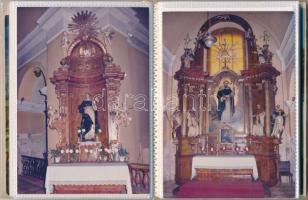 35 db MODERN motívum képeslap kis albumban: vallásos / 35 modern motive postcards in small album: re...