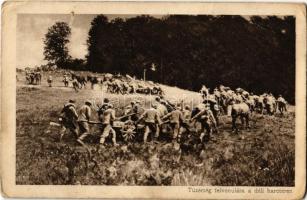 1916 A tüzérség felvonulása a déli harctéren. Az Érdekes Újság kiadása / WWI Austro-Hungarian K.u.K. military, artillery on the southern front (Rb)