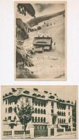 18 db MODERN román városképes lap az 1950-es évekből / 18 modern Romanian town-view postcards from the 50s