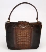 Krokodilbőr női táska, jó állapotban, 24x23x7 cm