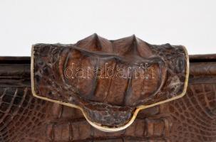 Krokodilbőr női táska, jó állapotban, 24x23x7 cm