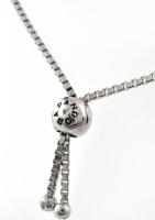 Ezüst(Ag) kék kövekkel díszített karkötő, Pandora jelzéssel, h: 24 cm, bruttó: 4,8 g