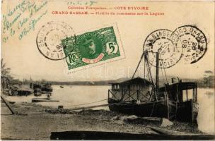 1908 Grand-Bassam, Flotille du commerce sur la Lagune / commercial fleet on the Lagoon, ships, TCV card