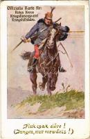 Fiúk csak előre! / Jungen, nur vorwärts! Offizielle Karte für Rotes Kreuz, Kriegsfürsorgeamt, Kriegshilfsbüro / WWI Austro-Hungarian K.u.K. military art postcard s: Richter (Rb)