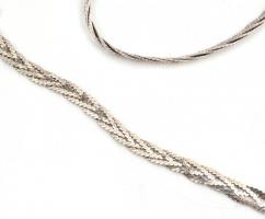 Ezüst(Ag) fonott nyaklánc és karkötő, jelzett, h: 19 és 39,5 cm