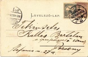 1902 Győr, Radó tér, Csónakázóegylet pavilonja. Gigler Béla felvétele. Hátoldalon, Kallós Bertalan á...