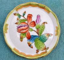 Herendi Viktória-mintás tálkák, 4 db, kézzel festett, jelzett, eredeti kopott dobozában, apró kopásn...