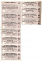 Budapest 1928. "Pesti Magyar Kereskedelmi Bank" tíz részvénye egyben, összesen 500P-ről, n...