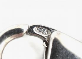 Ezüst(Ag) nyaklánc, lila kövekkel, jelzett, állítható h: max. 50 cm