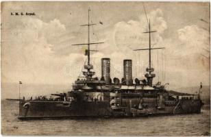 1912 SMS Árpád az Osztrák-Magyar Haditengerészet Habsburg-osztályú csatahajója / K.u.K. Kriegsmarine Schlachtschiff / SMS Árpád Austro-Hungarian Navy Habsburg-class pre-dreadnought battleship. G. Fano, Pola 1910-11. 1601. (EK)