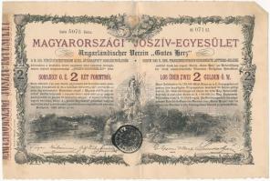 Budapest 1888. Magyarországi Jószív-Egyesület sorsjegykölcsön 2Ft-ról, szárazpecséttel (3x) T:II-