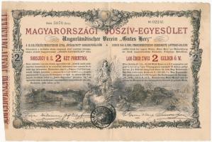 Budapest 1888. "Magyarországi Jószív-Egyesület" sorsjegykölcsön 2Ft-ról, szárazpecséttel (...
