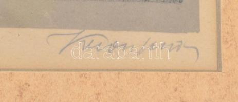 Krón Jenő (1882-1974): Templomok sorozat egy darabja. Litográfia, papír, jelzett, üvegezett keretben...