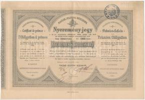 Budapest 1887-1893. Magyar Jelzálog Hitelbank nyeremény-jegye szárazpecséttel és bélyegzéssel (3xklf) T:II-
