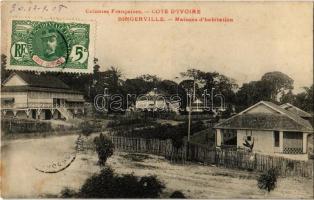 1908 Bingerville, Colonies Francaises, Maisons dhabitation / houses, TCV card (EB)