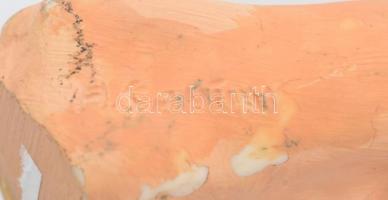 Akt szobor, festett műgyanta, jelzett (A. Santini), kopásokkal, m: 31 cm