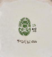 Zsolnay pillangómintás porcelán bonbonier, kézzel festett, jelzett, egészen apró kopásnyomokkal, 10x...